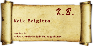 Krik Brigitta névjegykártya